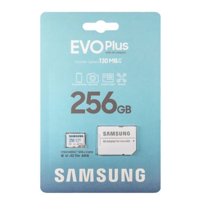 Samsung EVO Plus Micro SD Card 256GB A2 V30 U3 Classe 10 4K Transfer 130MB/s