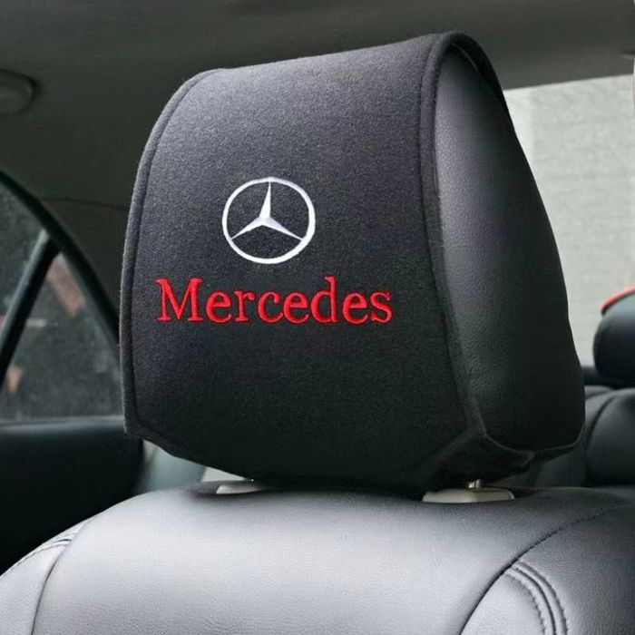 Housse d’appui-tête de voiture étui protecteur d’oreiller Logo Mercedes voiture