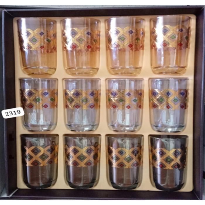 Verres à thé - SAHARA - SY 2319 - 12 PCS - Multicolore - Verre - Compatible lave-vaisselle