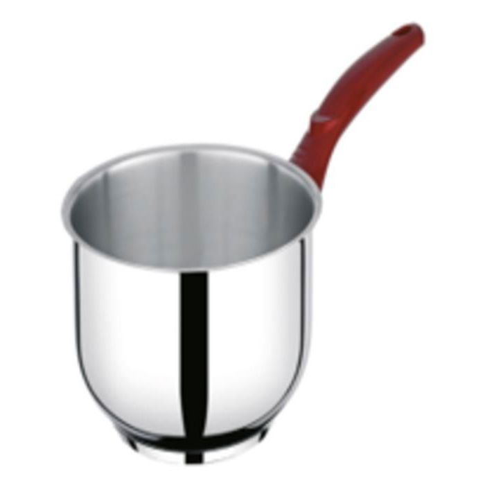 Casserole - Inox - 14 cm - Excellente conductivité thermique - Tous feux - Poignée fixe