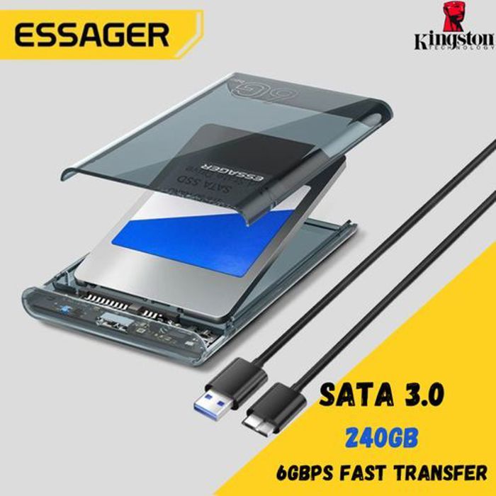 Essager Disque dur SATA 2.5 pouces, USB 3.0, 240Gb SSD 2.5 pouces Assemblé Kingston Drive