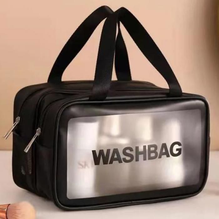 Sac de Maquillage double compartiment Moyen Capacité Washbag Transparent Étanche