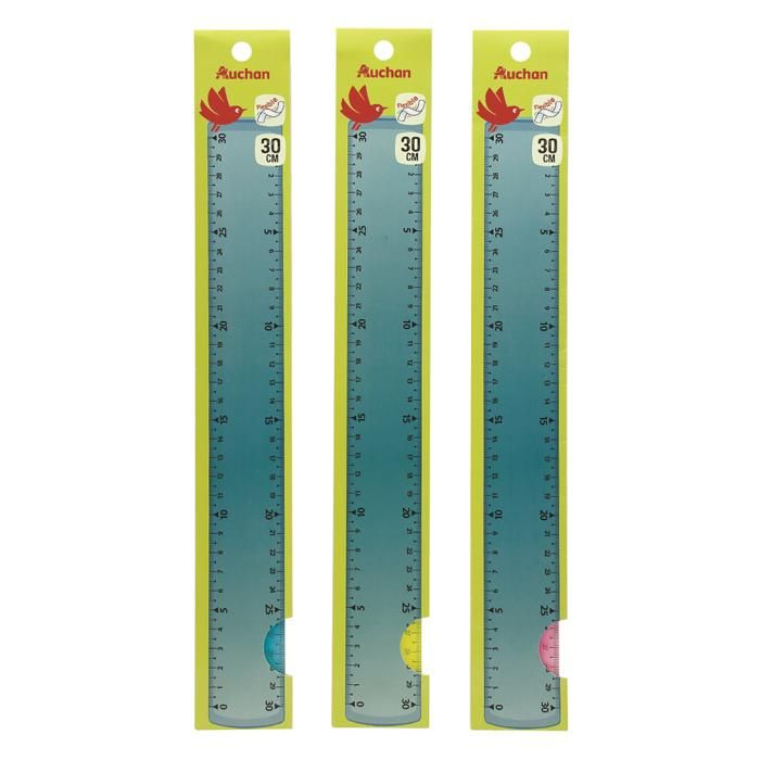 REGLE FLEXIBLE 30 CM 3 COLORIS