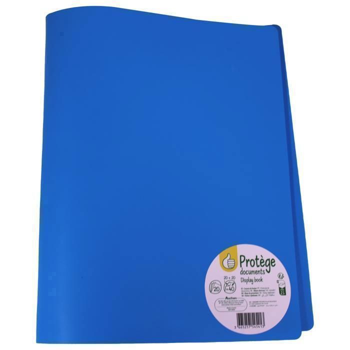 Auchan - protège documents 40 vues Poly "Couleur aléatoire"