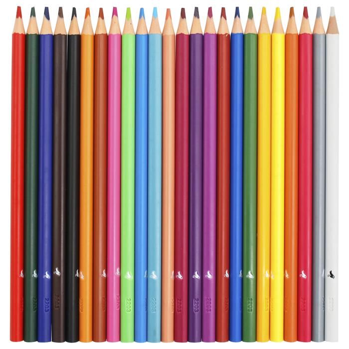 24 CRAYON COULEURS PLASTIQUE 18 CM AUCHAN