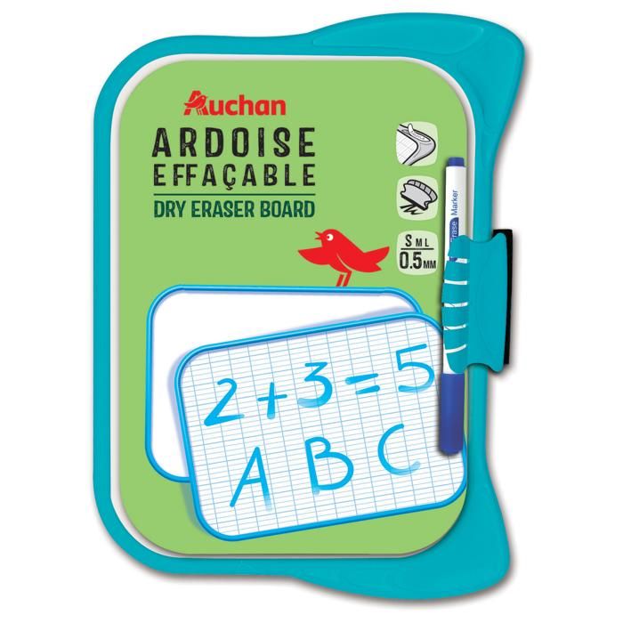 ARDOISE BLC+MINI BROSSE+STYLO