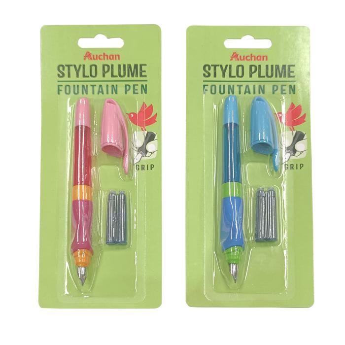 STYLO PLUME ERGO + 2 CARTOUCHES AUCHAN