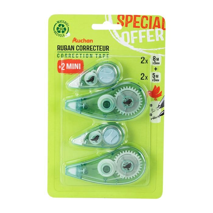 4 RUBANS CORRECXTEURS AUCHAN