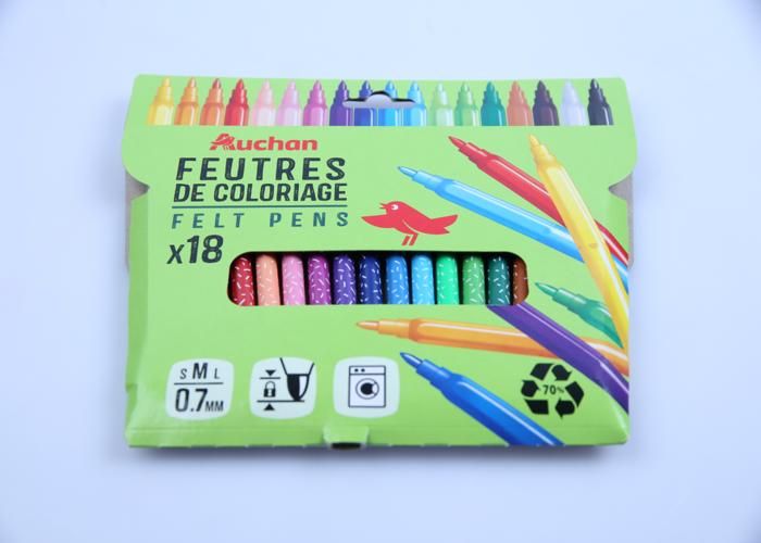 18 FEUTRES DE COLORIAGE RECYCLE AUCHAN
