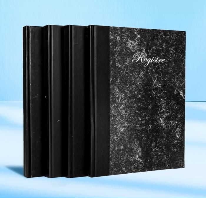 Registre - BLEU MARINE - Marbre - 288 Pages - A4 - 60g