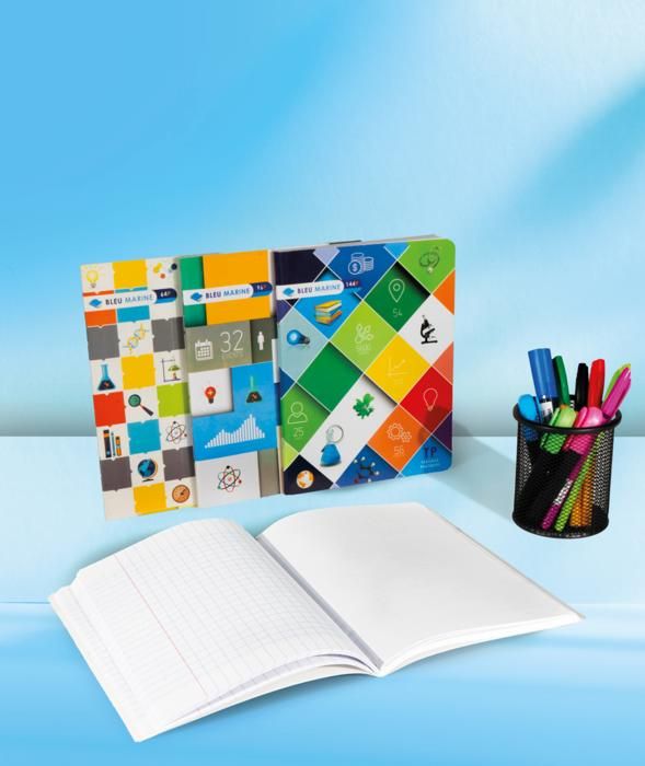 Cahier TP Piqué  Couver.250Grs Avec Vernis Lavable -        192PAGES