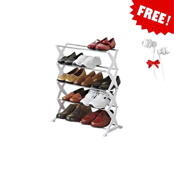 Étagère à Chaussures 5 Niveaux, Avec écouteurs Gratuit
