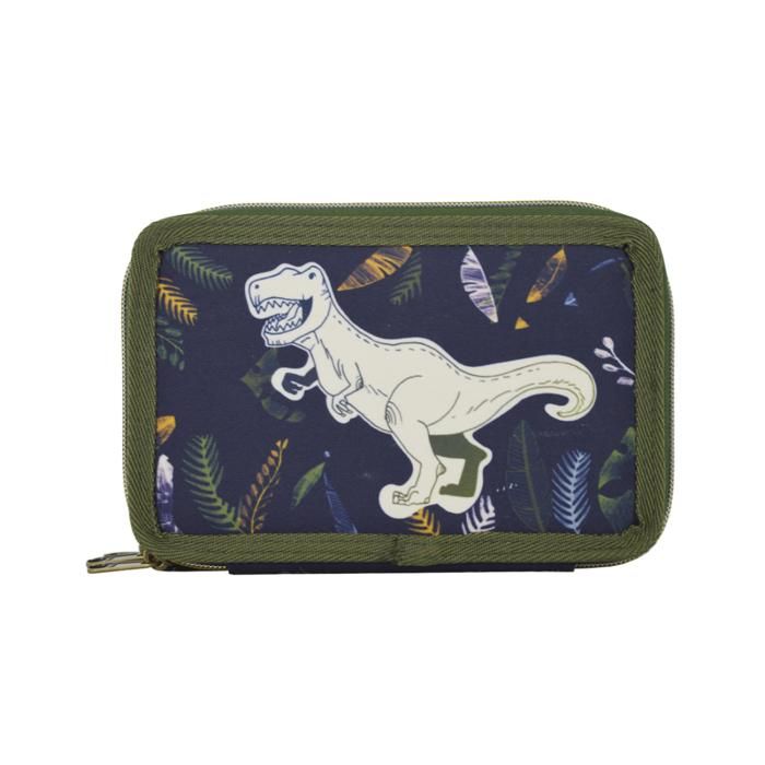 TROUSSE1 ZIP CARRE MOTIF DINO  13X7X20CM