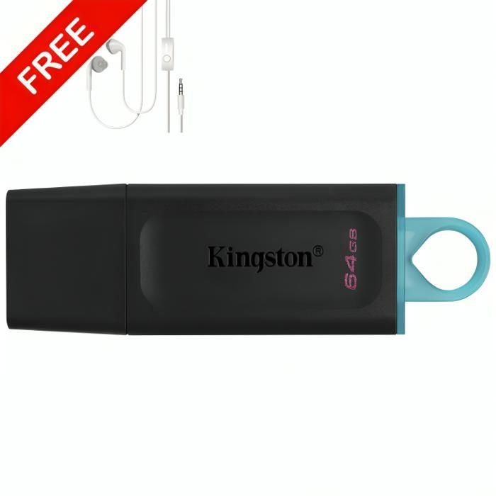 Clé USB 64GB Kingston DataTraveler + Écouteur Gratuit