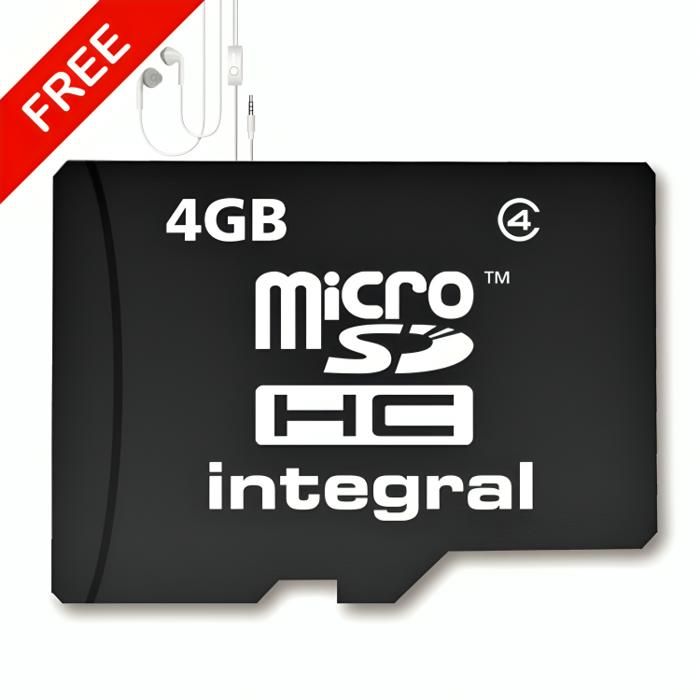 Carte Mémoire 4GB MICROCELL + Écouteur Gratuit
