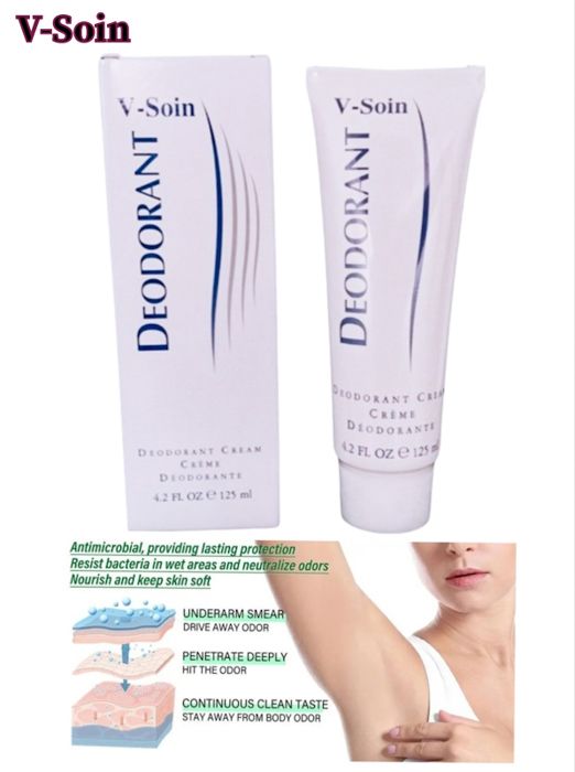 Déodorant crème - V SOIN - Unisexe - 125 ml - Sans sels d'aluminium - Protection contre les odeurs