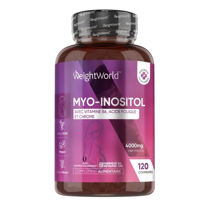 Myo Inositol 4000mg - 120 Comprimés - Pour Équilibre Hormonal, Métabolisme