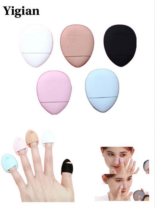 Éponges à Poudre - MARQUE - Mini Houppettes Triangulaire - Lot de 5 - Couleurs aléatoires - Multicolore