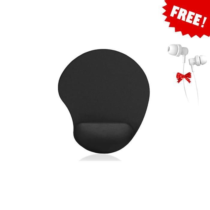 Tapis de Souris noir avec Repose-Poignet, Avec écouteurs Gratuit