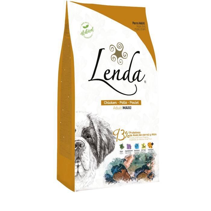 Croquettes Chien - Lenda - Maxi Chicken - 12kg - 40% Viande - Sans Additifs - Articulations Saines