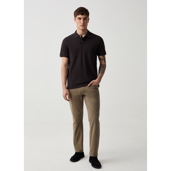 Pantalon - Non spécifié - Coupe régulière - Coton stretch - 5 poches - Vert