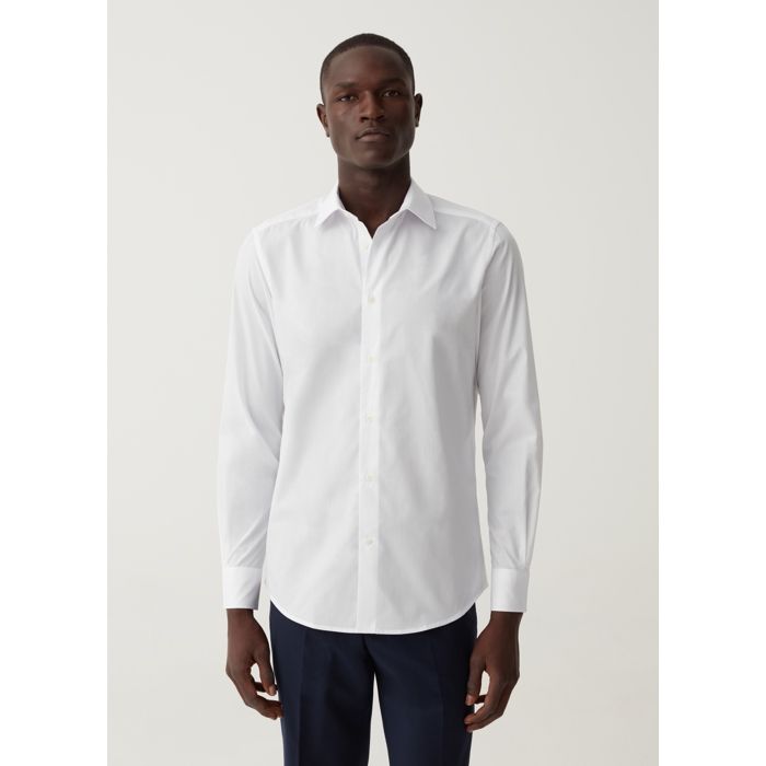 Chemise slim-fit - Non spécifié - Blanc - Col cutaway - 65% Polyester - 35% Coton