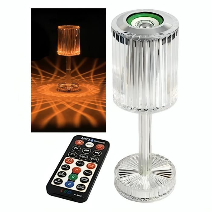 Lampe de musique portable à LED en cristal Grofly avec haut-parleur Bluetooth