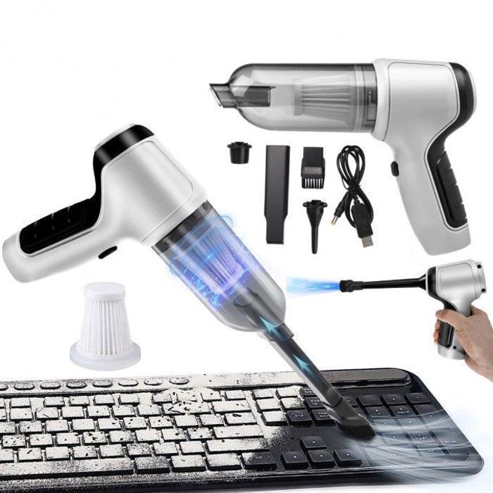 Aspirateur à Main - Puissant - 12000Pa - Sans fil - 3 en 1 - Accessoires inclus