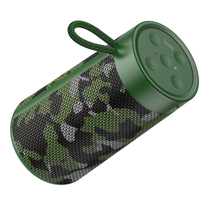 Haut-parleur sans fil BT 5.0 FM, carte TF, disque U, AUX, TWS, 5W, 1200mAh - Hoco Sports (HC13) - Vert camouflage