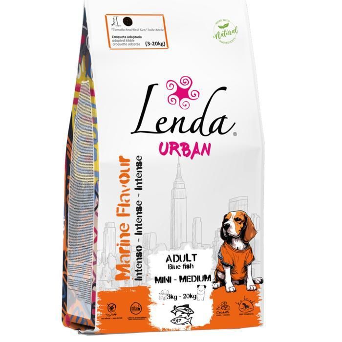 Croquettes pour chiens - Lenda - Urban Saveur Marine - 10 KG - Poisson Bleu - Mini-Medium
