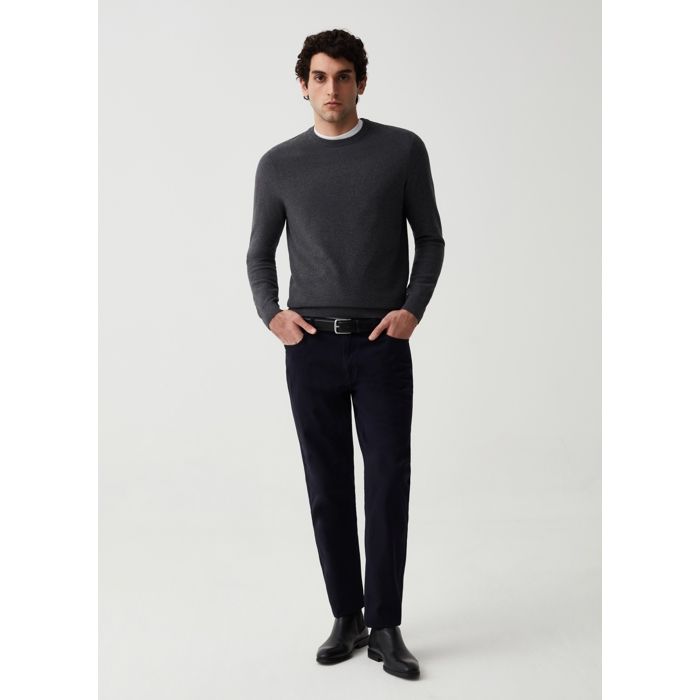 Pantalon - Non spécifié - Coupe Regular - 5 Poches - Couleur Bleu Nuit - 100% Coton