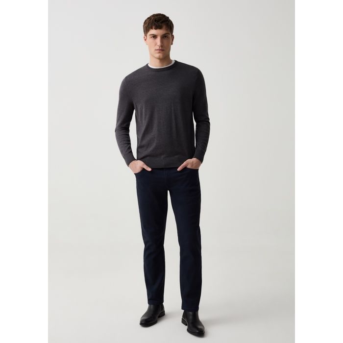 Pantalon - Non spécifié - Coupe Regular - Motif Micro Carreaux - Coton Stretch - 5 Poches