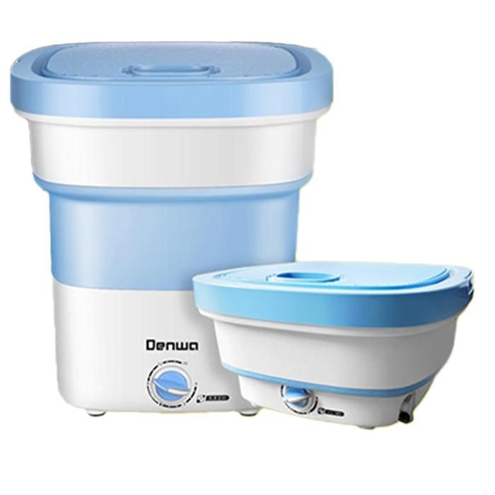 Machine à Laver Pliable - DENWA - DWM-721AB - 3KG - 180W - Blanc et Bleu