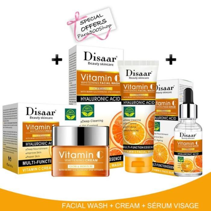 Pack 3 Pcs - 1 Crème Pour Le Visage + 1 Sérum + 1 Nettoyant