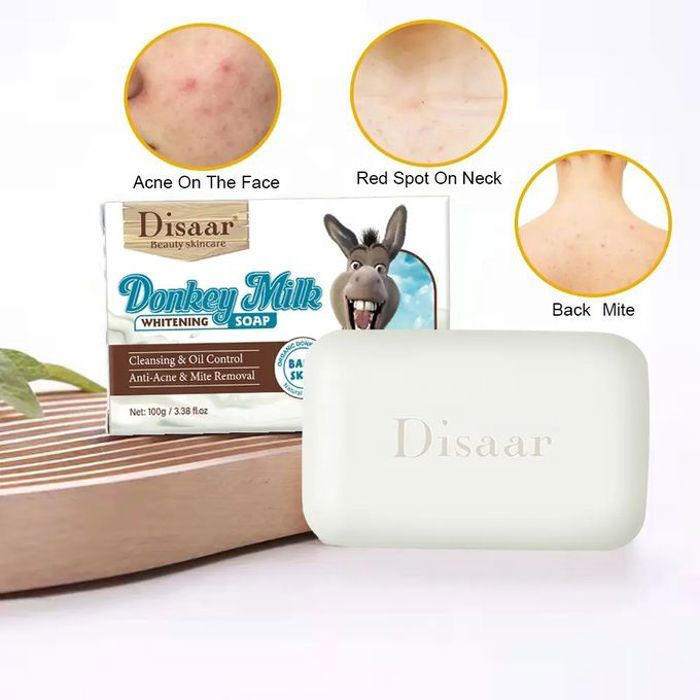 Savon naturel au laite d'ânesse pour nettoyage visage et corps anti-acné anti acariens