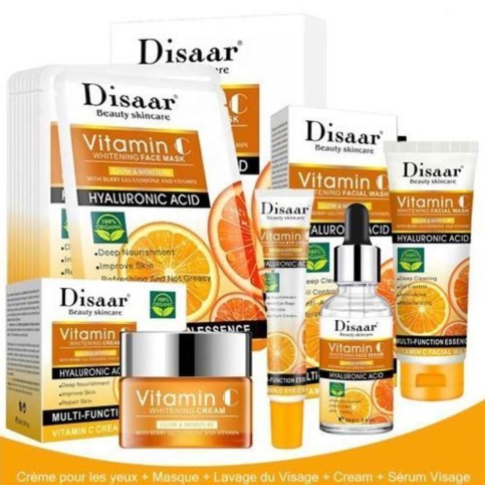 Disaar vitamine c 5 in 1  ensemble complet de soins de la peau, de vitamines blanchissantes et hydratantes pour la peau