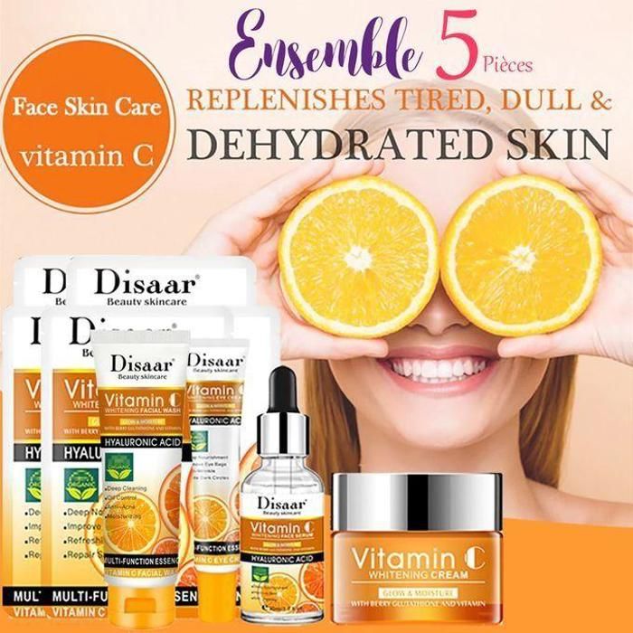 Ensemble 5 Pièces, Vitamine C, Soins De La Peau Du Visage
