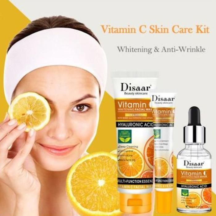 Pack soins visage crème éclaircissante pour les yeux nettoyant visage sérum visage à la vitamine C