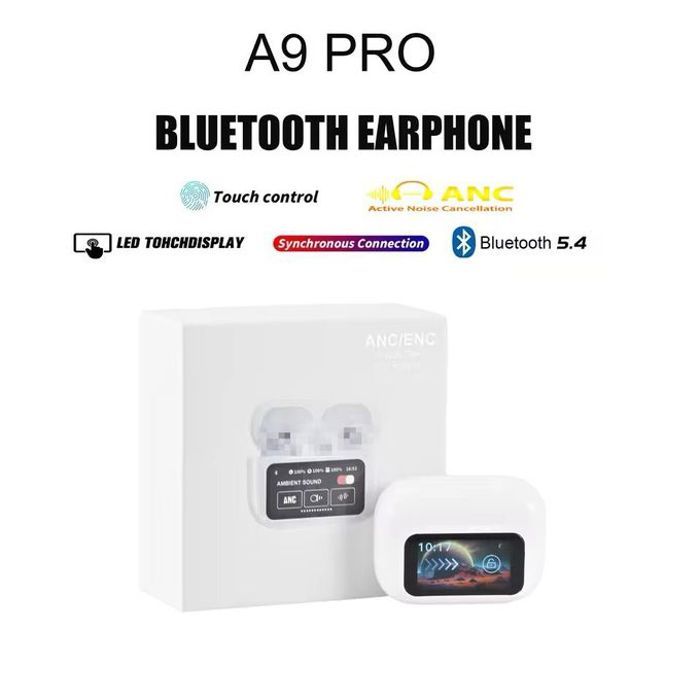 Écouteurs Bluetooth sans fil A9 pro antibruit Intra-auriculaires Écran tactile avec HD