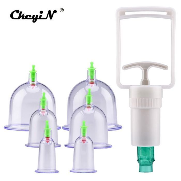 Ensemble de tasses à ventouses - GENERIC - 6 tasses + 1 pompe - Anti-cellulite - Thérapie de relaxation