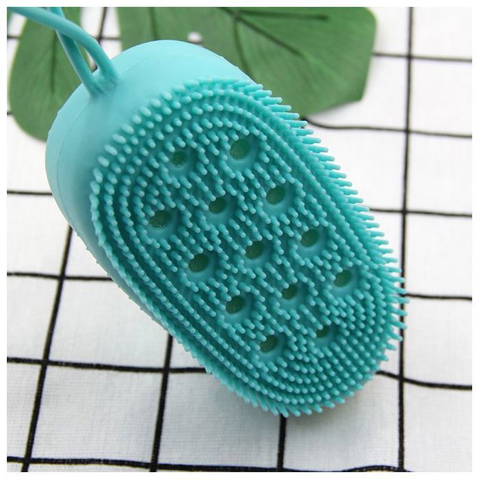 Brosse de bain en silicone souple  double face couleur aleatoir