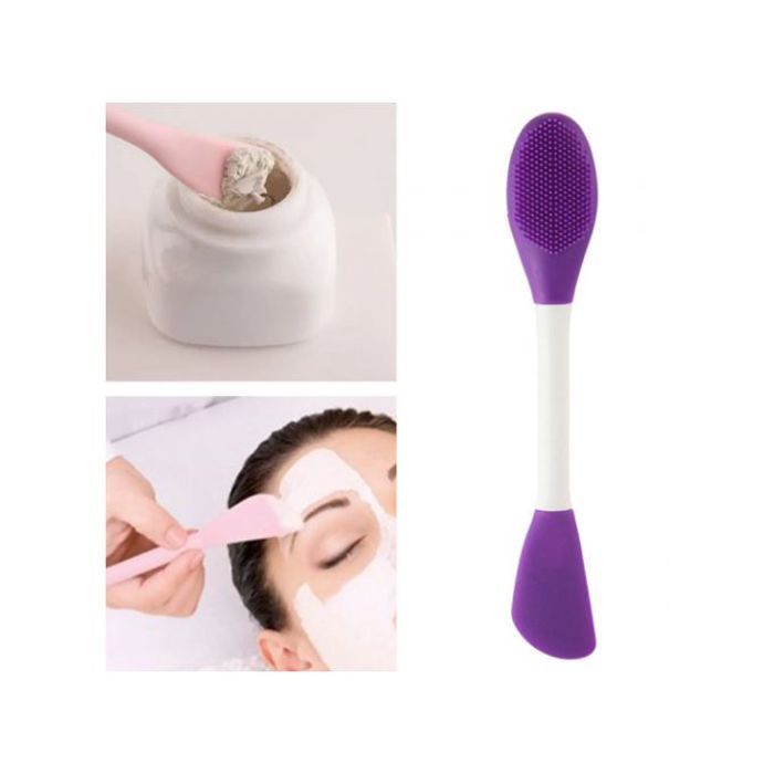 Brosse nettoyante de visage en silicone - violet