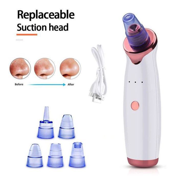 Aspirateur points noirs - XR Cleaner - Électrique - 5 têtes d'aspiration - Rechargeable - Compact