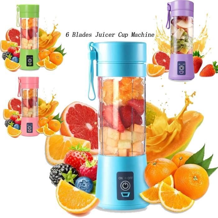 Mini mélangeur de jus - Portable - Électrique - Tourbillon puissant - Couleur aléatoire - Compact