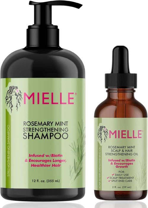 Mielle Organics Rosemary Mint Shampoing fortifiante 355 ml Huile 59 ml