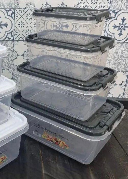 SAGA - SET 4 BOITES - MULTI USAGE  - 2.9L + 1,7L+0.85L+0.45L - Couleur  Aléatoire (blanc - Noir)