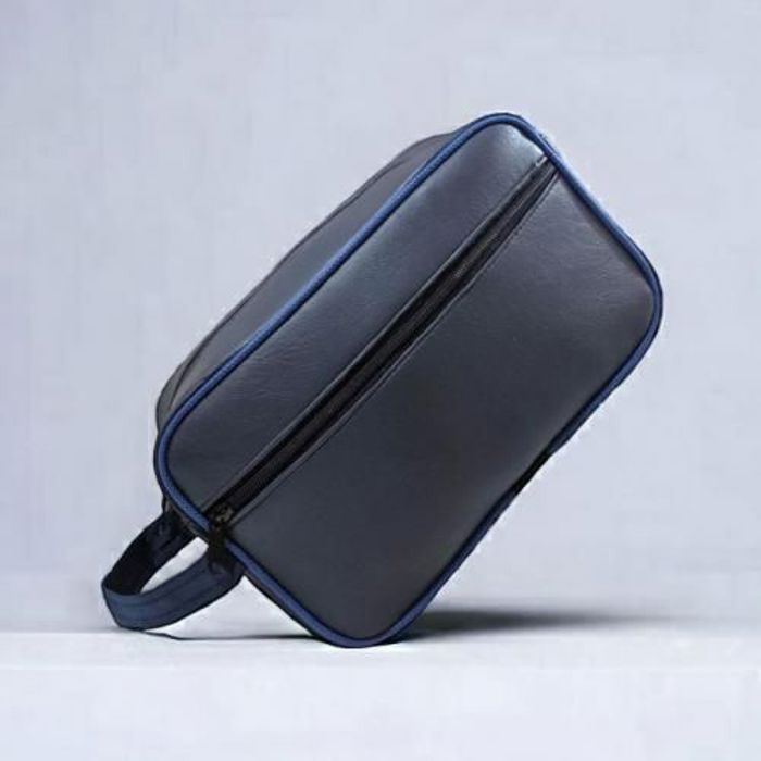 Sac de toilette - GENERIC - Cuir de voyage - Bleu - 2 compartiments - Souple