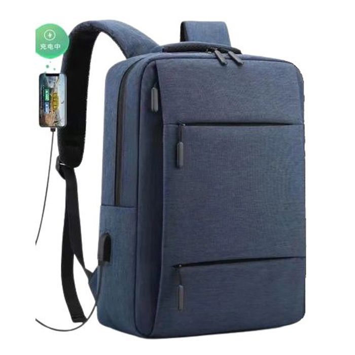 Sac à dos de voyage - GENERIC - Bleu - Port USB - 4 compartiments - Protection 360°