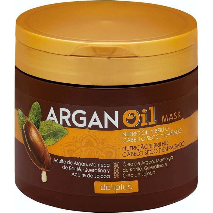 ARGAN OIL DELIPLUS MASQUE CHEVEUX SECS ET ABÎMÉS POT 400 ML