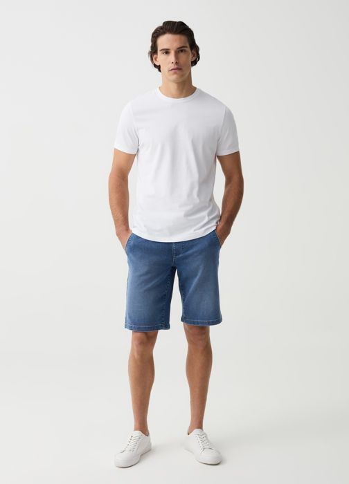 Joggeurs bermuda en denim avec cordon de serrage